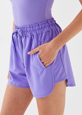 LCW DREAM Lila Beli Lastikli Desenli Kadın Deniz Şortu - Görsel 5