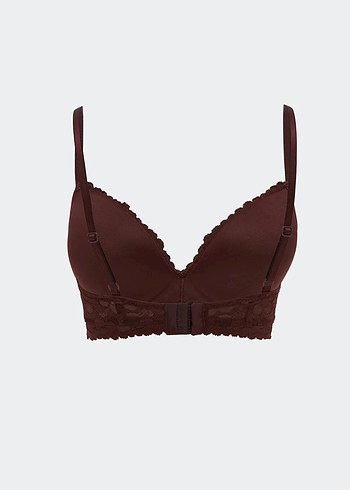 LCW DREAM Kahverengi Balensiz Dolgusuz Dantelli Üçgen Sütyen - Görsel 4