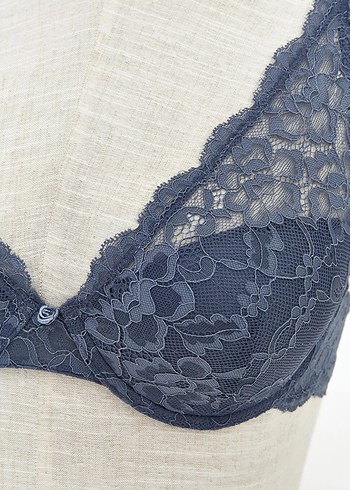 LCW DREAM Indigo Balenli Dolgusuz Dantelli Tişört Sütyen - Görsel 3