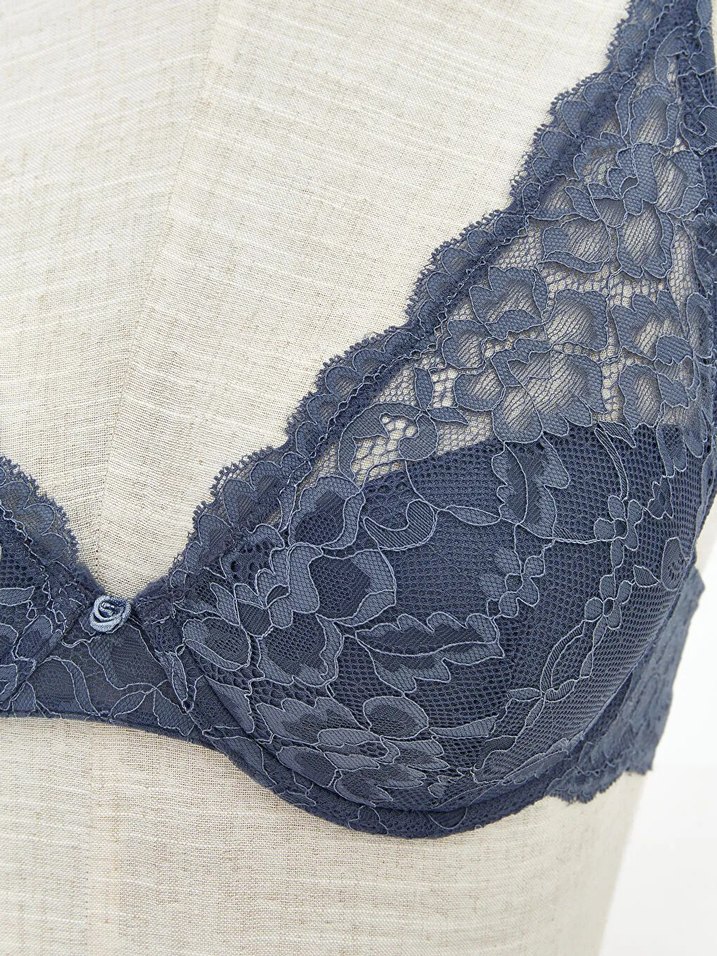 LCW DREAM Indigo Balenli Dolgusuz Dantelli Tişört Sütyen - Görsel 3