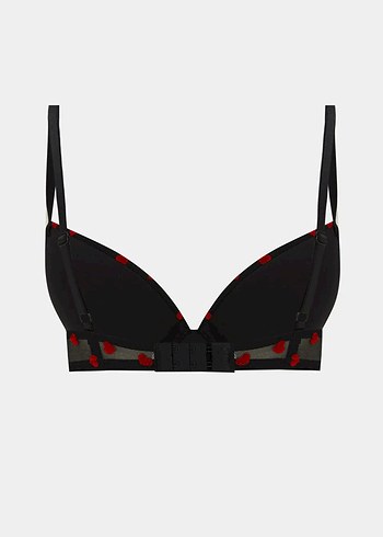 LCW DREAM Siyah Balenli Dolgusuz Kalp Nakışlı Tişört Sütyen - Görsel 2