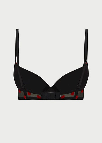 LCW DREAM Siyah Balenli Dolgulu Kalp Nakışlı Tişört Sütyen - Görsel 2