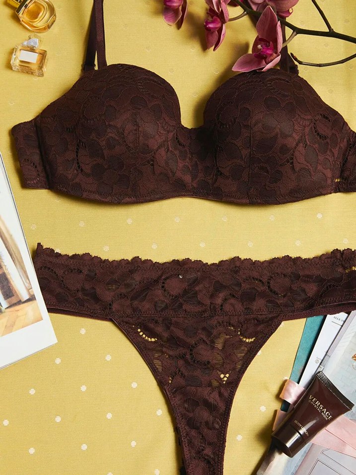 LCW DREAM Kahverengi Dantelli Tanga Külot - Görsel 2