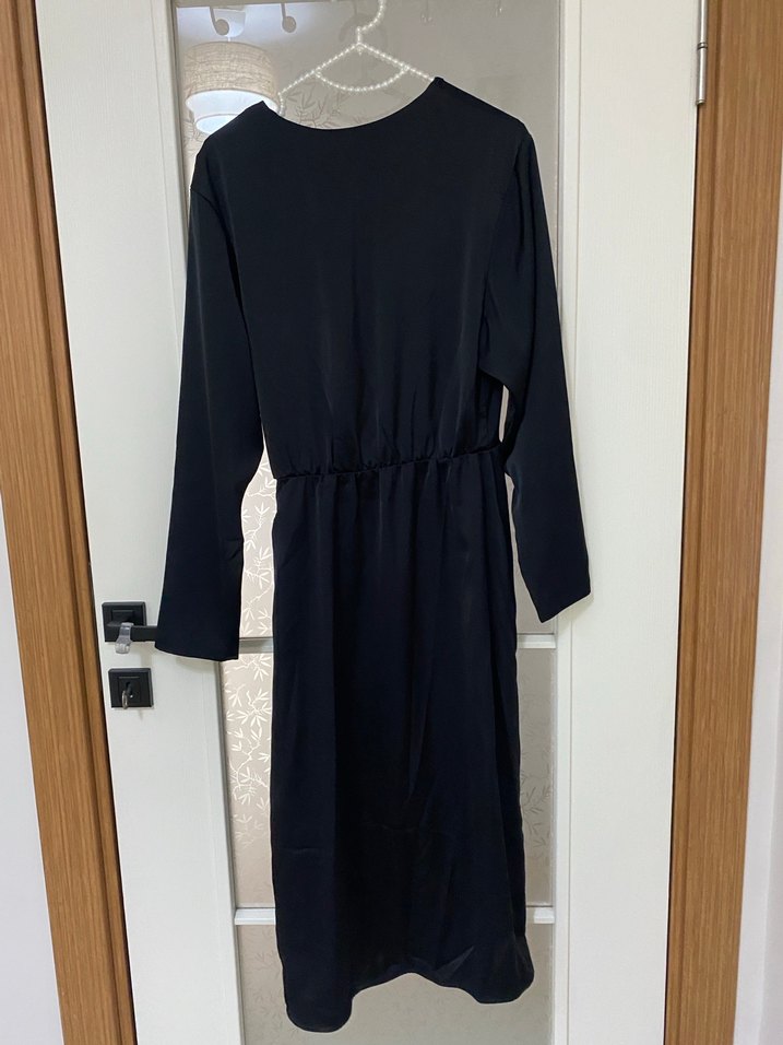 Siyah Midi Kadın Uzun Kollu Elbise - Görsel 2