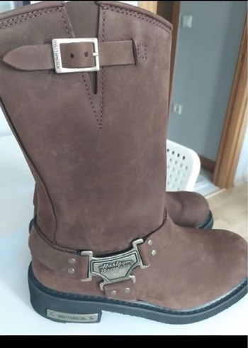 Kahverengi Deri Tokalı Biker Erkek Bot - Görsel 4