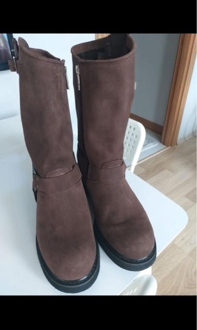 Kahverengi Deri Tokalı Biker Erkek Bot - Görsel 2