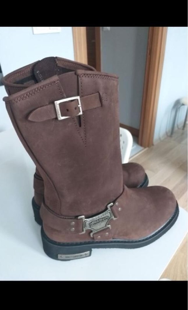 Kahverengi Deri Tokalı Biker Erkek Bot - Görsel 3