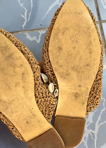 Bej Örgü Kadın Dolgu Topuk Terlik - Görsel 3