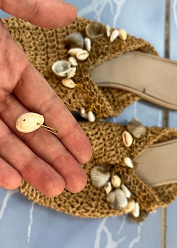 Bej Örgü Kadın Dolgu Topuk Terlik - Görsel 4