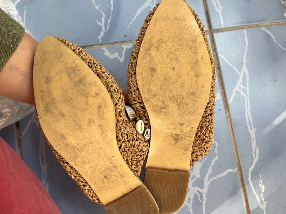 Bej Örgü Kadın Dolgu Topuk Terlik - Görsel 3