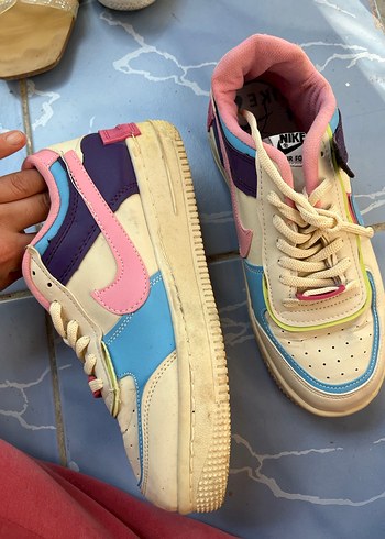 Renkli Bağcıklı ve Cırtlı Kadın Spor Ayakkabı - Görsel 3