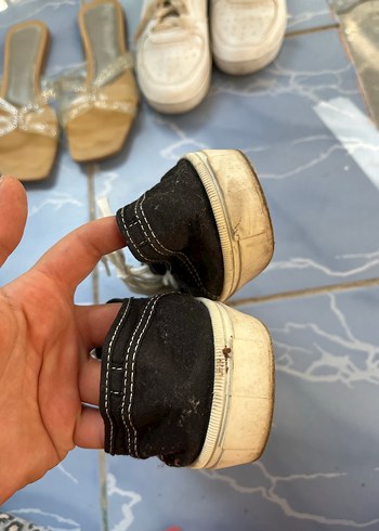 Siyah Bağcıklı Stiletto Topuklu Spor Ayakkabı - Görsel 3