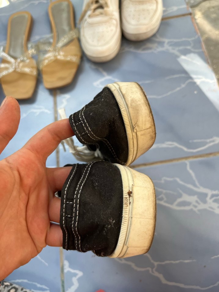 Siyah Bağcıklı Stiletto Topuklu Spor Ayakkabı - Görsel 3