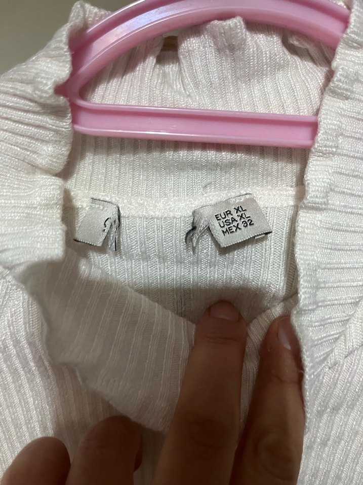 Beyaz Yarım Balıkçı Yaka Triko Kadın Kazak - Görsel 4