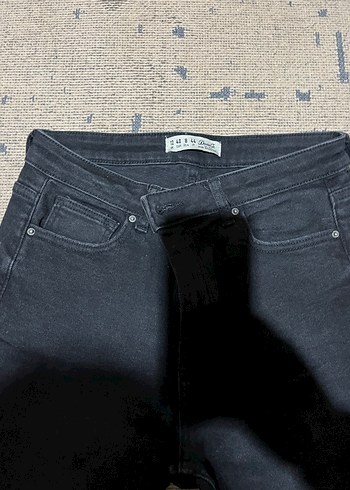 Düz Siyah Kadın Denim Pantolon - Görsel 2