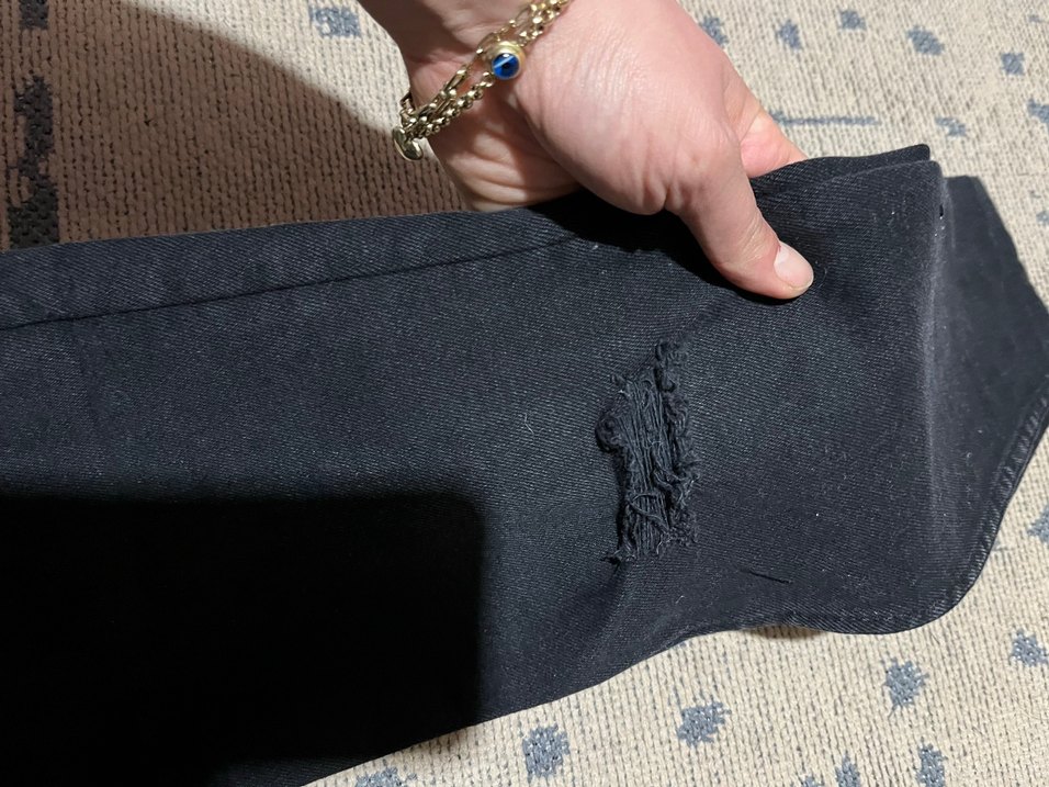 Düz Siyah Kadın Denim Pantolon - Görsel 5