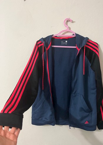 Kadın Mavi Fermuarlı Spor Ceket Adidas - Görsel 9