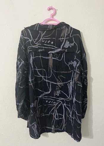 Drapeli Siyah Bağlama Desenli Hamile Bluzu - Görsel 8