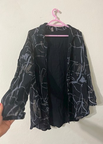 Drapeli Siyah Bağlama Desenli Hamile Bluzu - Görsel 6