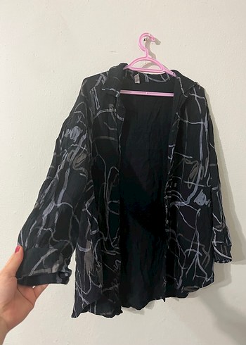 Drapeli Siyah Bağlama Desenli Hamile Bluzu - Görsel 7