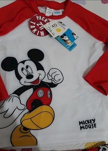 Mickey Mouse Baskılı Erkek Çocuk Mayo Takımı - Görsel 3