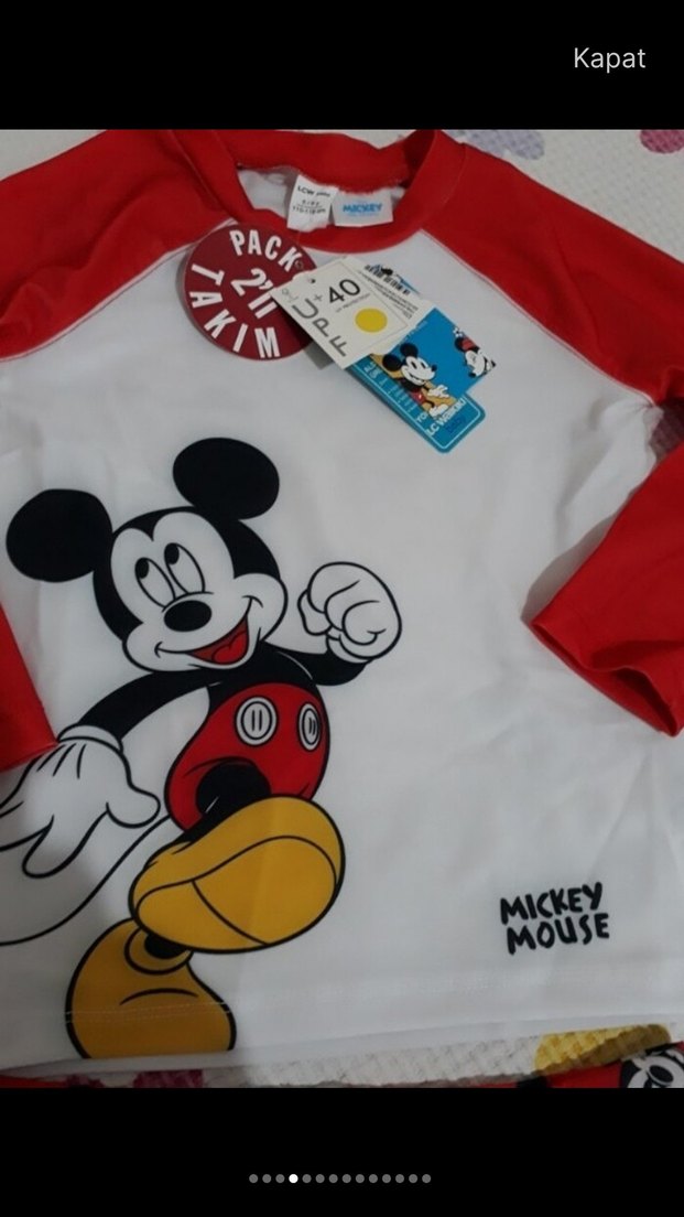 Mickey Mouse Baskılı Erkek Çocuk Mayo Takımı - Görsel 3