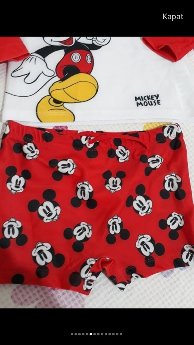 Mickey Mouse Baskılı Erkek Çocuk Mayo Takımı - Görsel 4