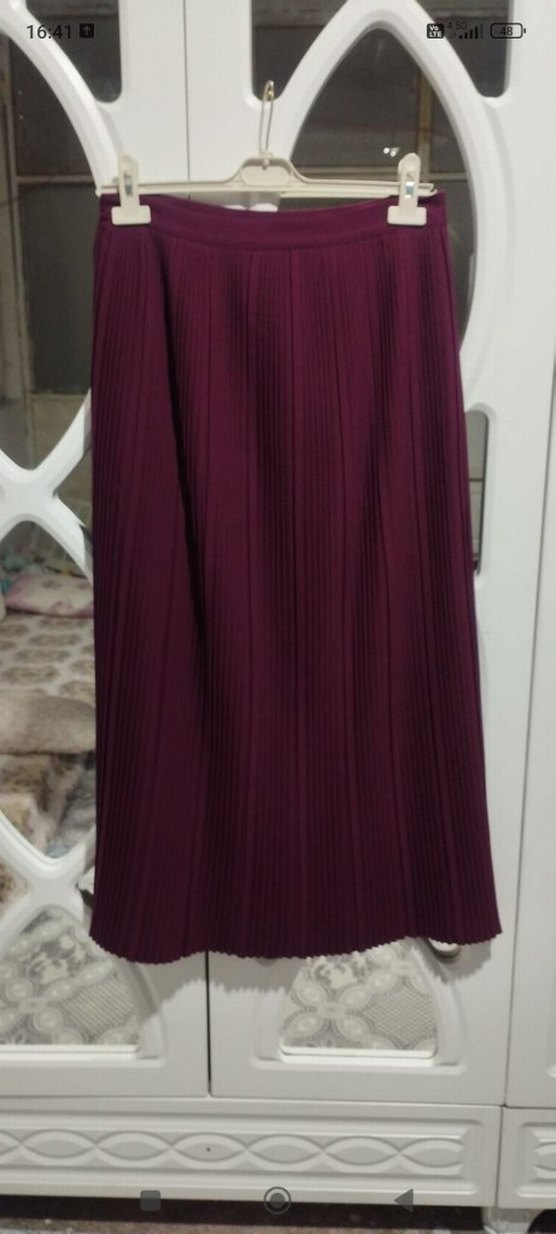 Bordo Kız Triko Kazak Pilili Etek - Görsel 3