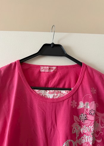 Desenli Pembe çocuk Kısa Kollu Tişört - Görsel 2