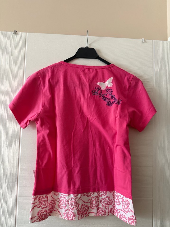 Desenli Pembe çocuk Kısa Kollu Tişört - Görsel 3