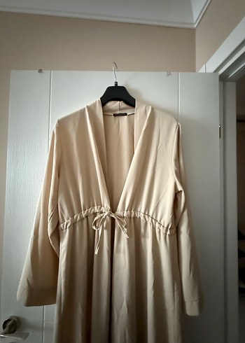 Bej Uzun Kadın Salaş Sabahlık - Görsel 2