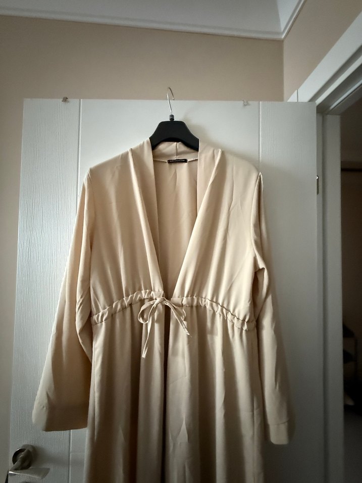 Bej Uzun Kadın Salaş Sabahlık - Görsel 2