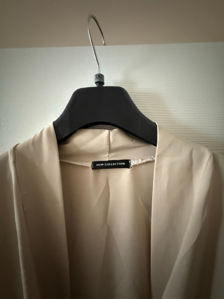 Bej Uzun Kadın Salaş Sabahlık - Görsel 3