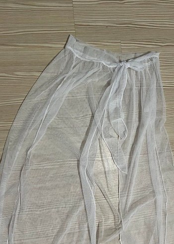 Beyaz Uzun pareo - Görsel 2