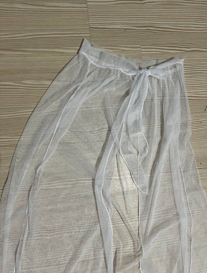 Beyaz Uzun pareo - Görsel 2