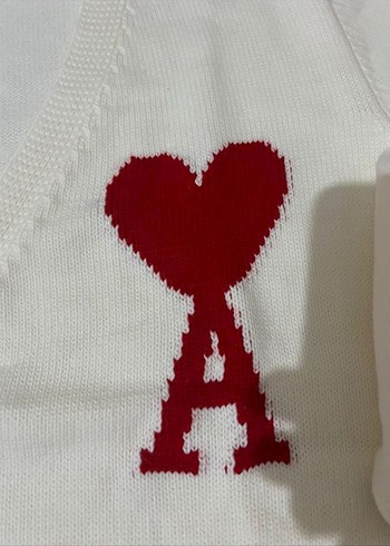 Beyaz Nakışlı V Yaka Örgü Kadın Hırka - Görsel 2