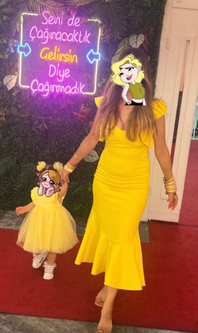 Sarı Uzun Drapeli Kadın Abiye Elbise - Görsel 2