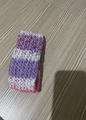 Pembe Örgü Çiçekli Saç Bandı - Görsel 3