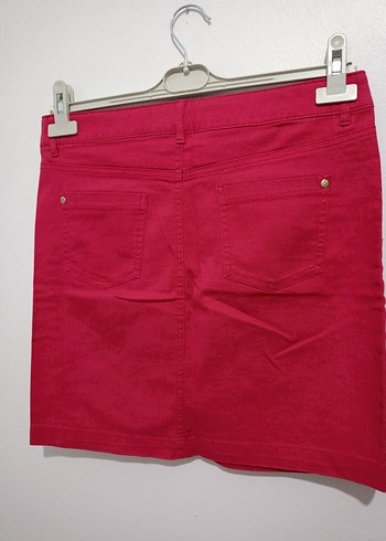 Düğmeli Kısa Pembe Mini Etek - Görsel 3