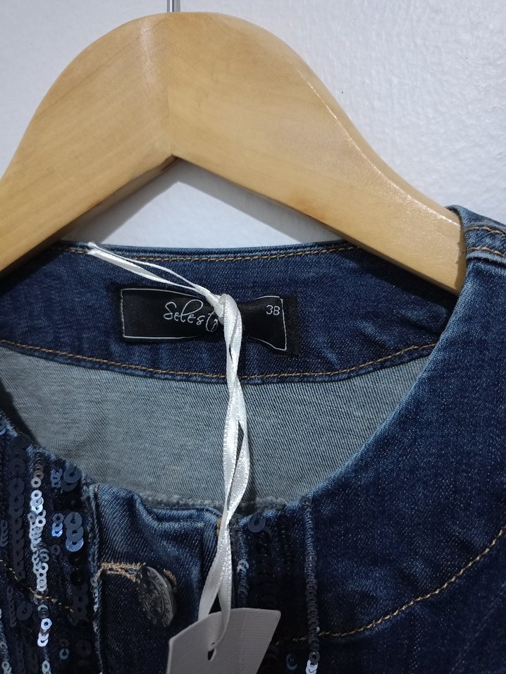 selesta Nakışlı Düğmeli Kadın Kot Ceket - Görsel 3