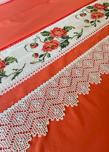 Nakışlı Pembe Yatak Örtüsü - Görsel 2