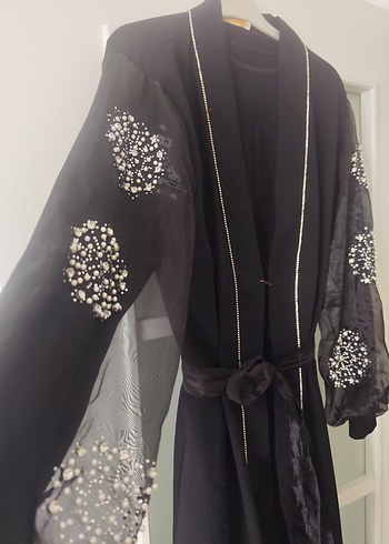 Nakışlı Siyah Uzun Kollu Kadın Elbise - Görsel 3