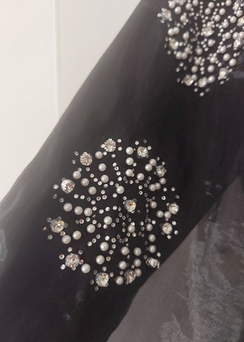 Nakışlı Siyah Uzun Kollu Kadın Elbise - Görsel 7