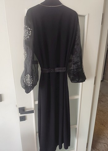 Nakışlı Siyah Uzun Kollu Kadın Elbise - Görsel 6