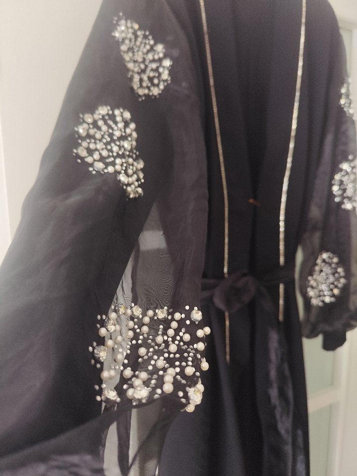 Nakışlı Siyah Uzun Kollu Kadın Elbise - Görsel 2