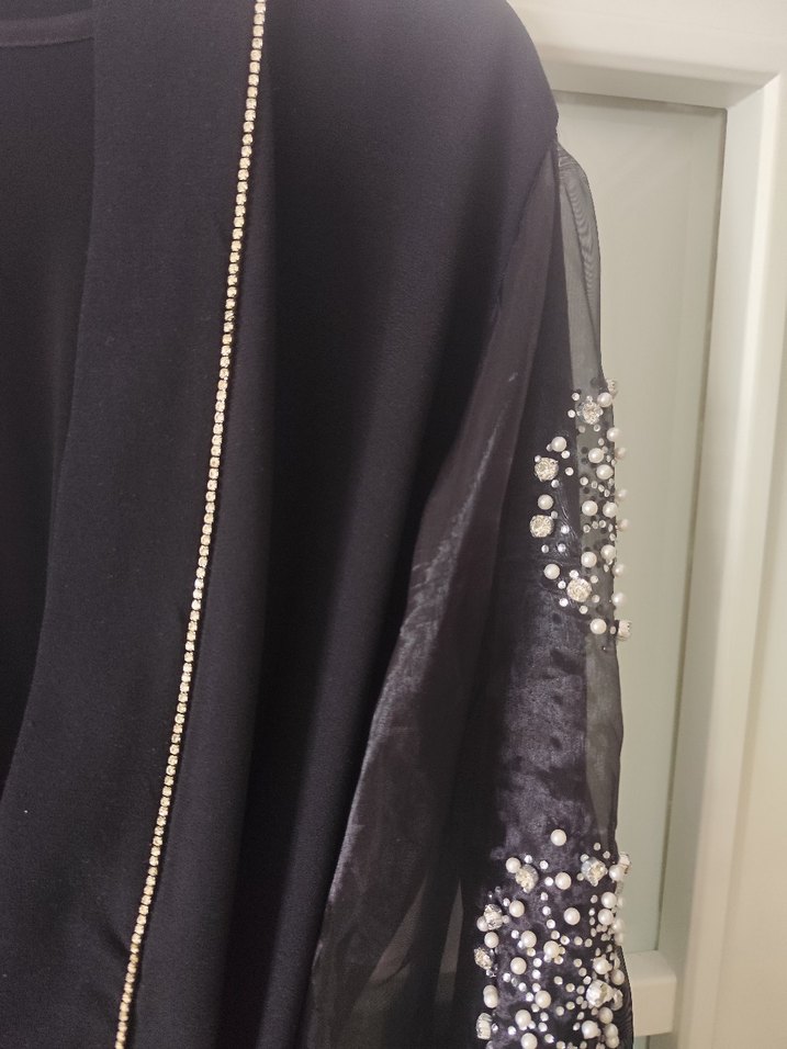 Nakışlı Siyah Uzun Kollu Kadın Elbise - Görsel 4