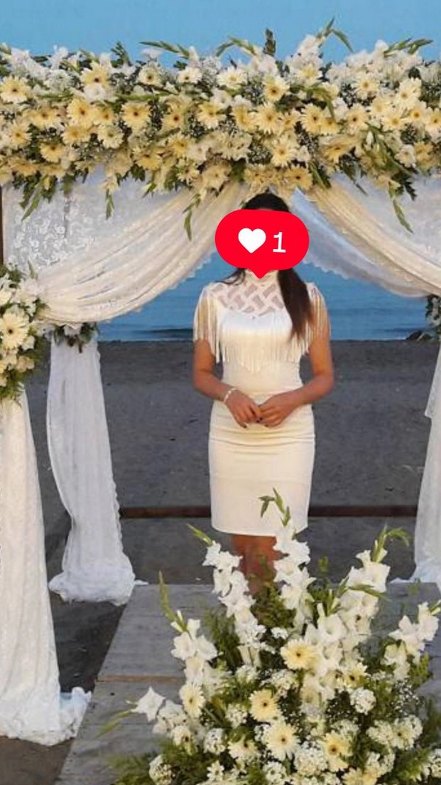 Dantel Detaylı Bohem Uzun Beyaz Abiye - Görsel 2