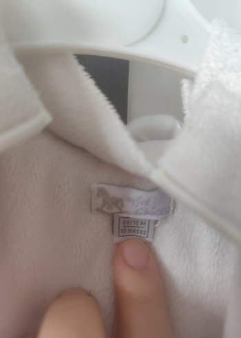 Düğmeli Beyaz Kız Çocuk Mont - Görsel 2