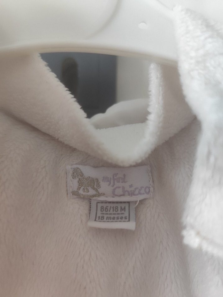 Düğmeli Beyaz Kız Çocuk Mont - Görsel 4