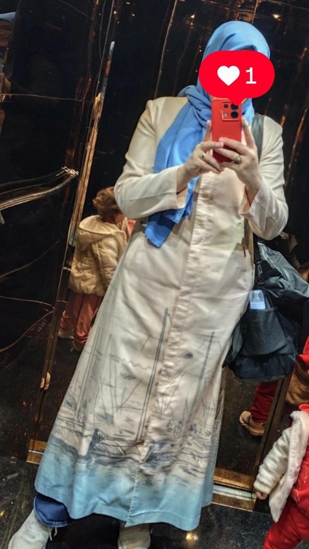 Bej Desenli Uzun Kadın Kaban - Görsel 2